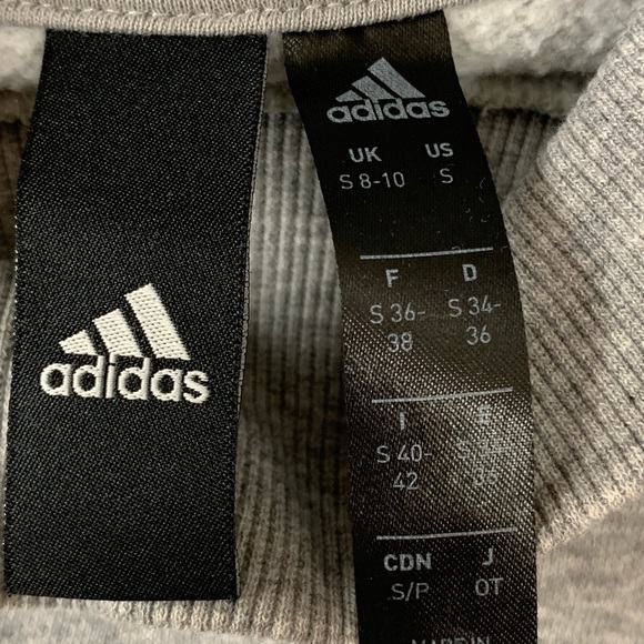 ADIDAS high neck oversized sweatshirt 3 stripe sleeve SM relaxed shoulder - Picture 3 of 4